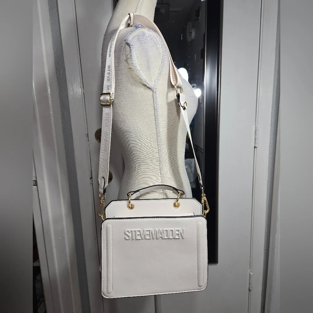 Steve Madden Bevelyn Small Satchel bag Eggshell White Color